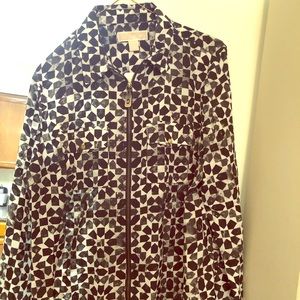 NWT Michael Kors Dual Sleeve Blouse w/ Gold accent